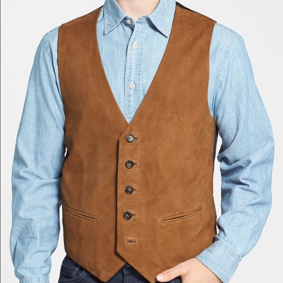 Nordstrom Suits & Blazers Nordstroms Suede Brown Vest Button Suit Poshmark